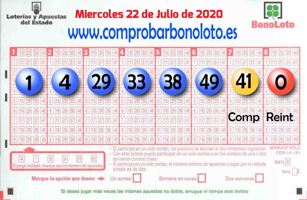 Bonoloto Comprobar del 2020-07-22