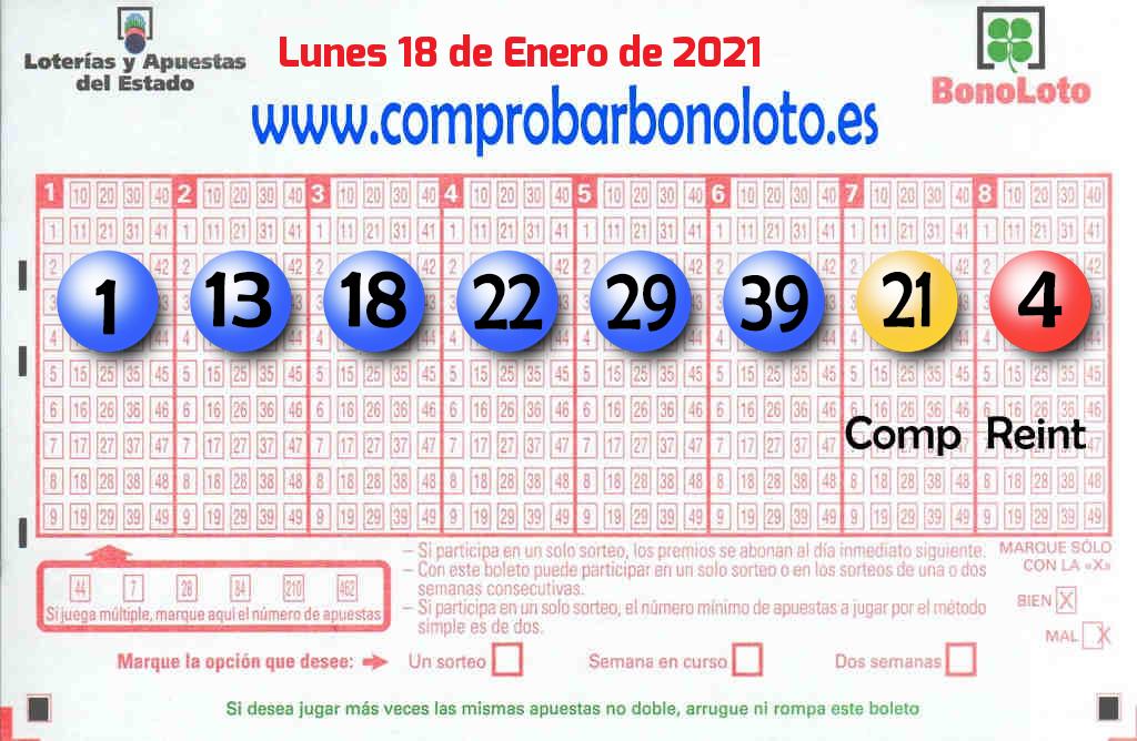 Bonoloto Comprobar del 2021-01-18