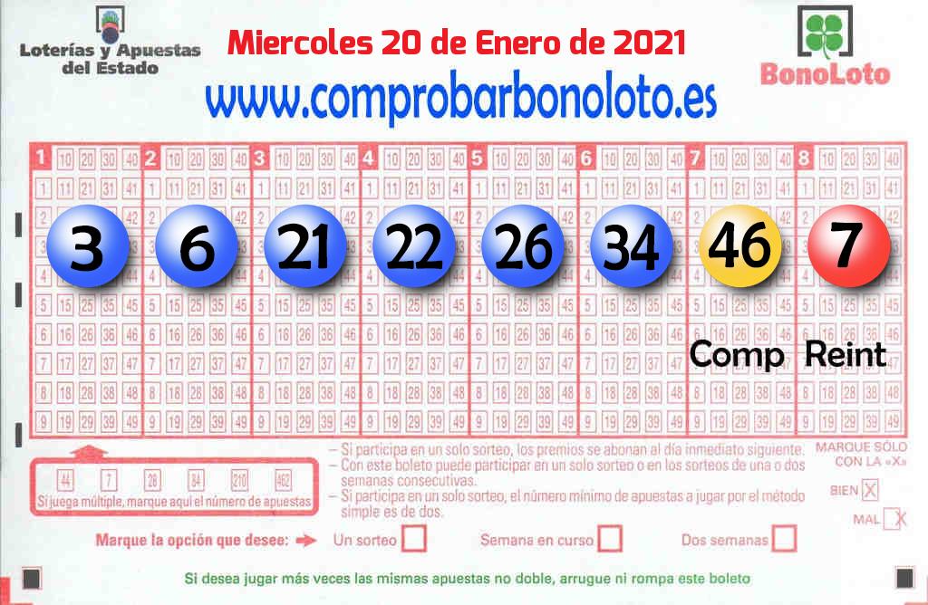 Bonoloto Comprobar del 2021-01-20