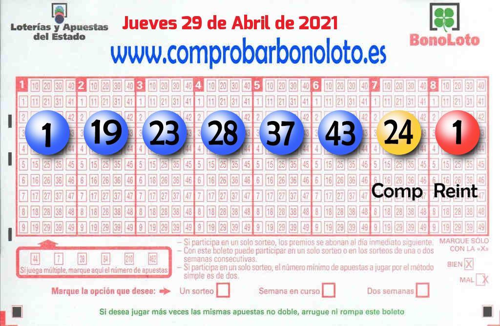 Bonoloto Comprobar del 2021-04-29