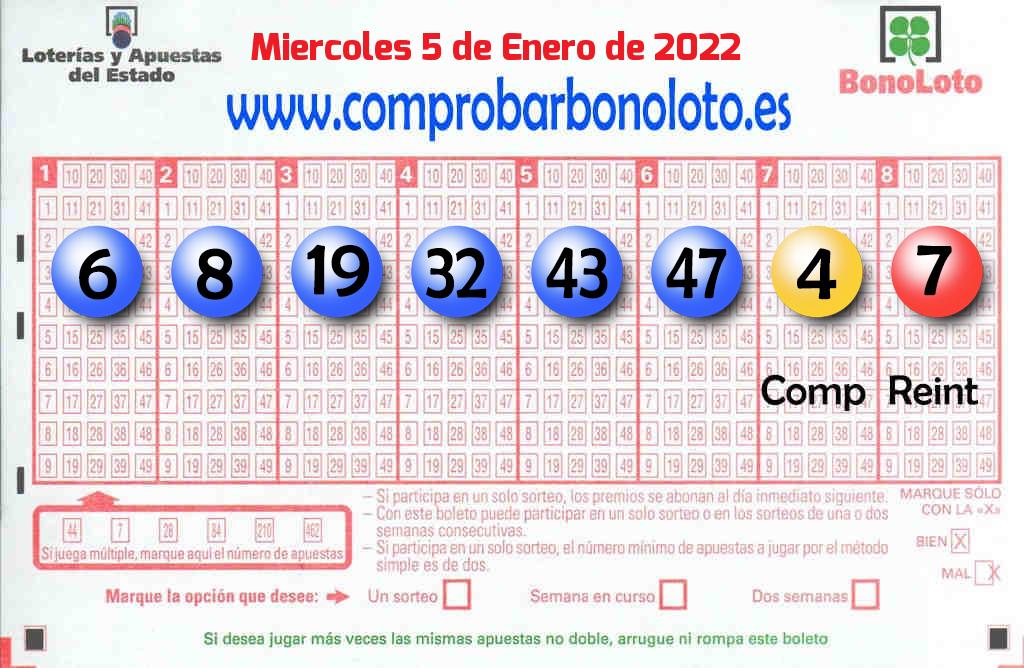 Bonoloto Comprobar del 2022-01-05