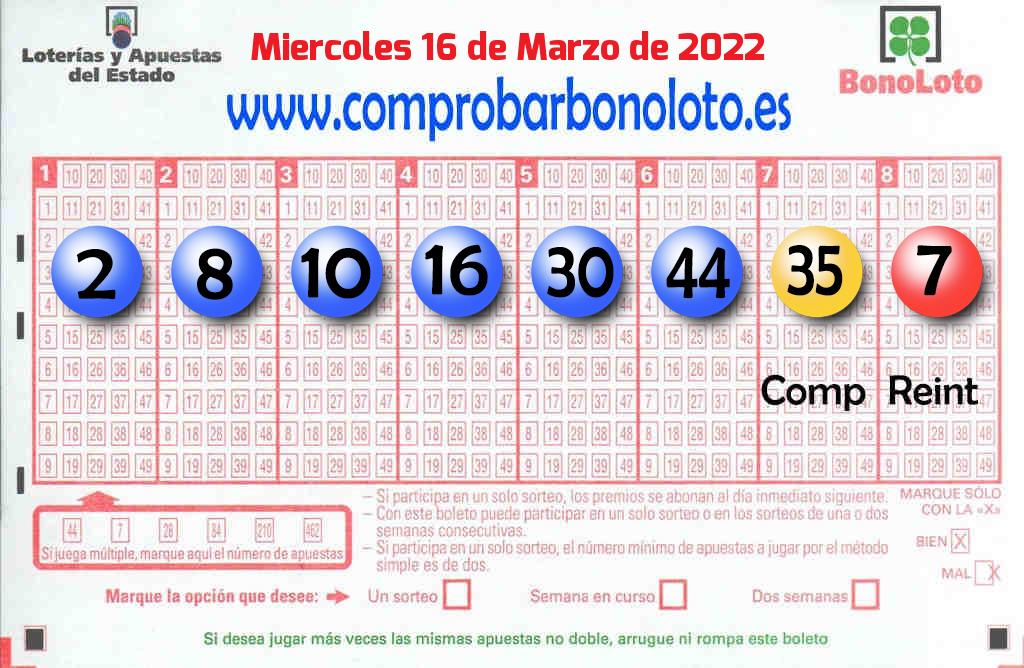 Bonoloto Comprobar del 2022-03-16