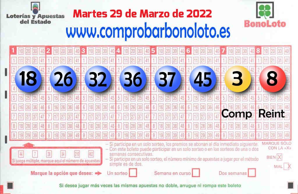 Bonoloto Comprobar del 2022-03-29