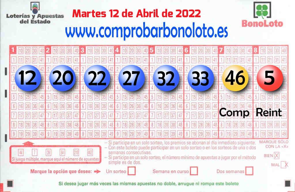 Bonoloto Comprobar del 2022-04-12