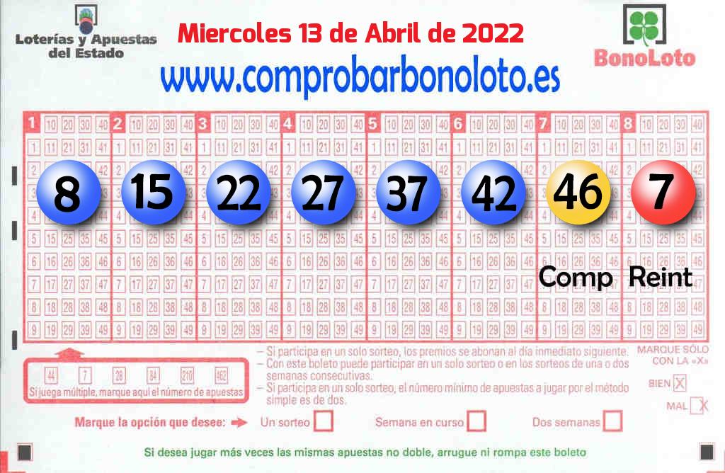 Bonoloto Comprobar del 2022-04-13
