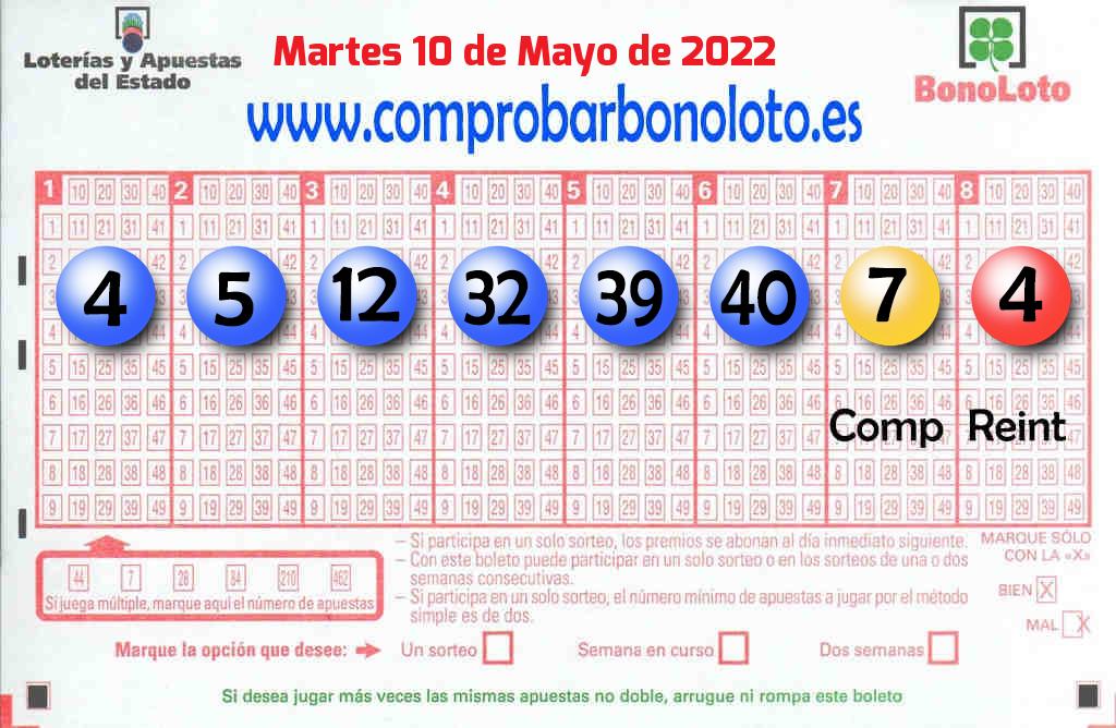 Bonoloto Comprobar del 2022-05-10