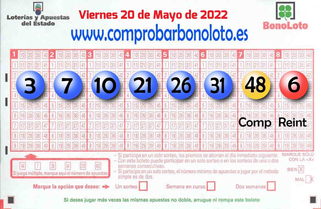 Bonoloto Comprobar del 2022-05-20