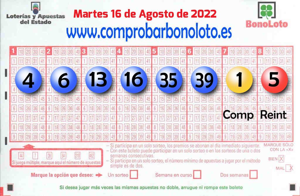 Bonoloto Comprobar del 2022-08-16