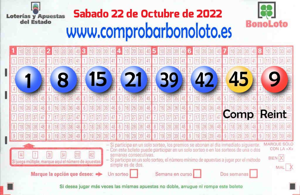 Bonoloto Comprobar del 2022-10-22