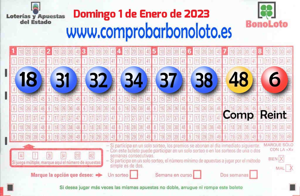 Bonoloto del Domingo 1 de Enero de 2023