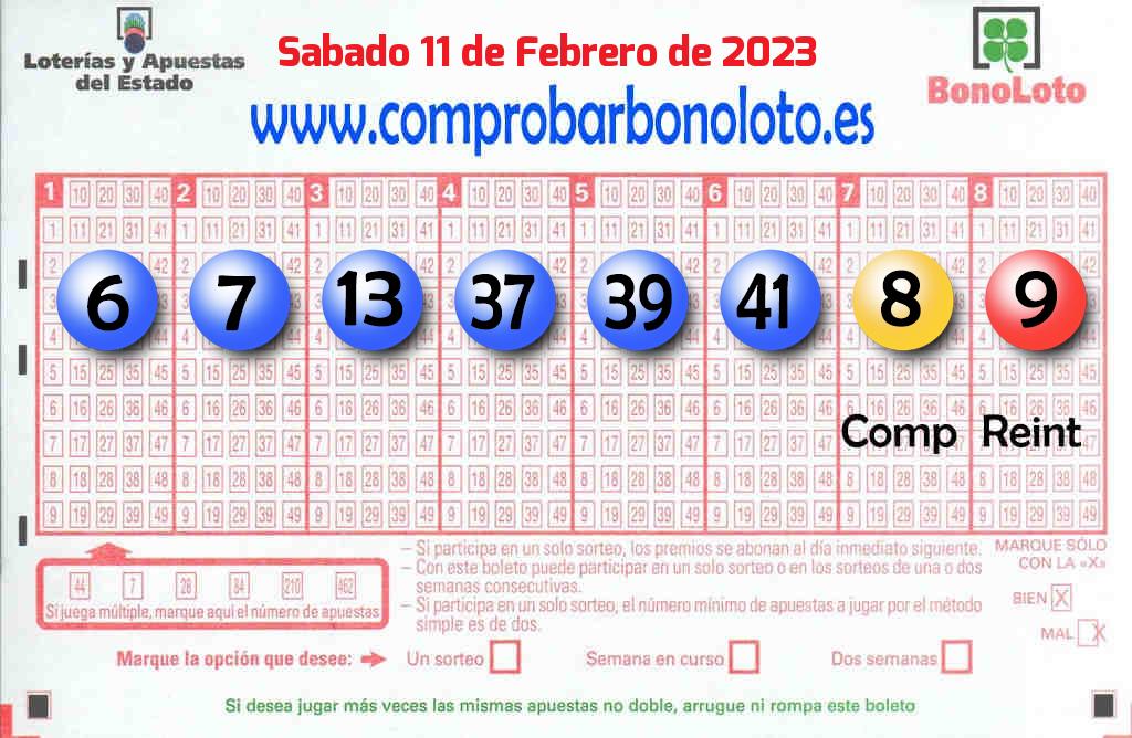 Bonoloto del Sábado 11 de Febrero de 2023