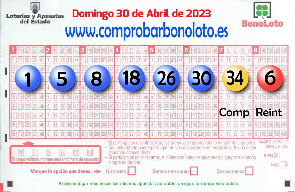 Bonoloto Comprobar del 2023-04-30