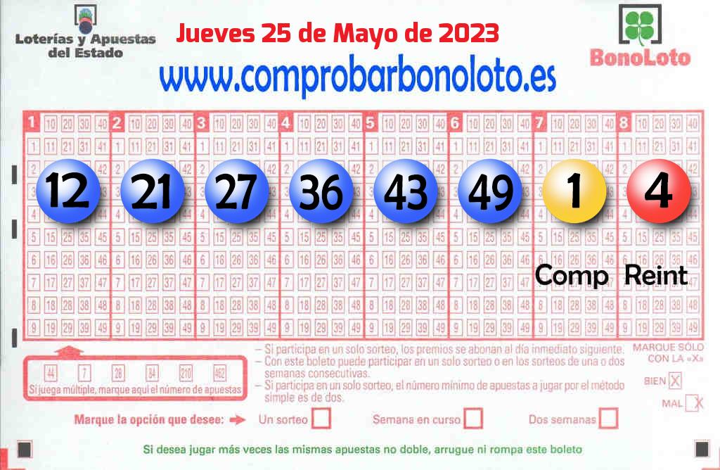Bonoloto del Jueves 25 de Mayo de 2023