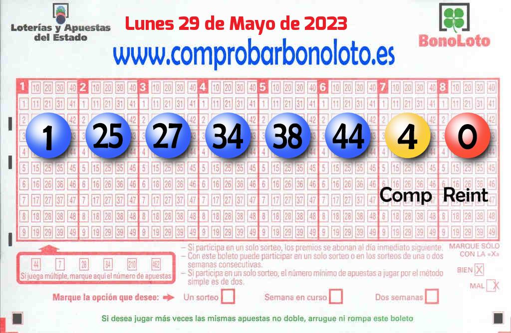 Bonoloto del Lunes 29 de Mayo de 2023
